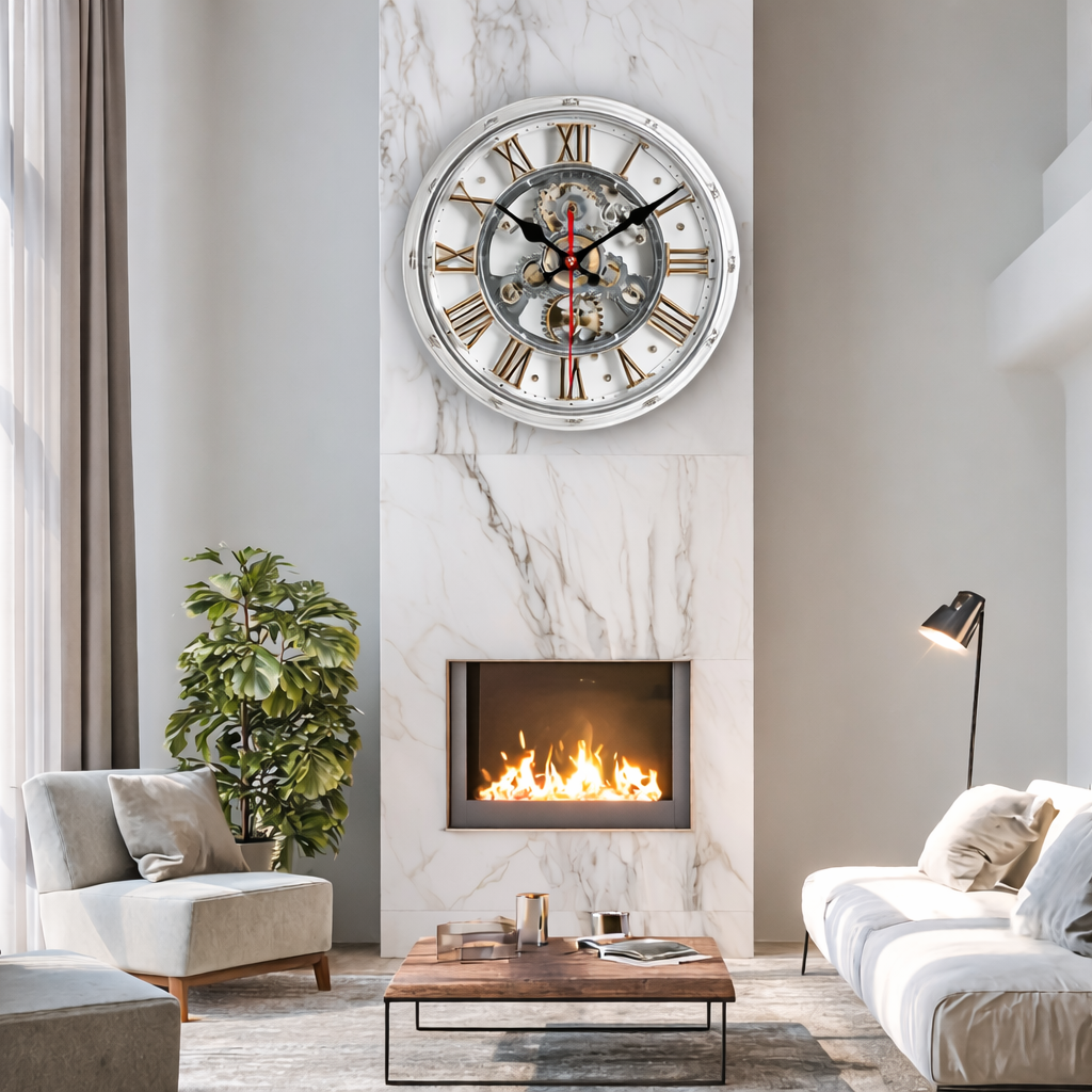Retro 2D Wall Clock with Roman Numerals - Mechanical Design