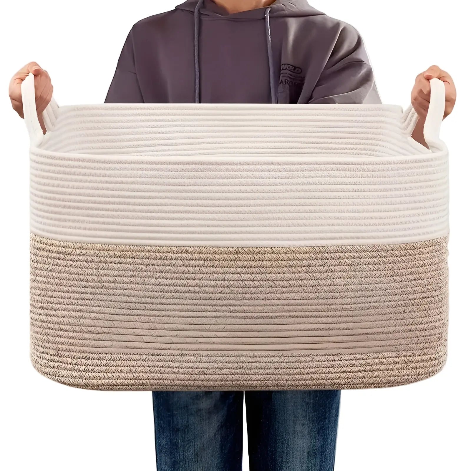 Woven Basket with Handle – Braided Design for Home Decor