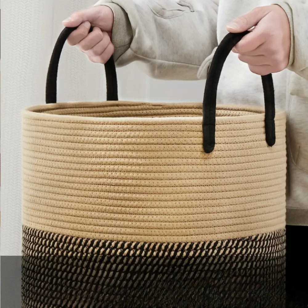 58L Cotton Laundry Hamper - Woven Design