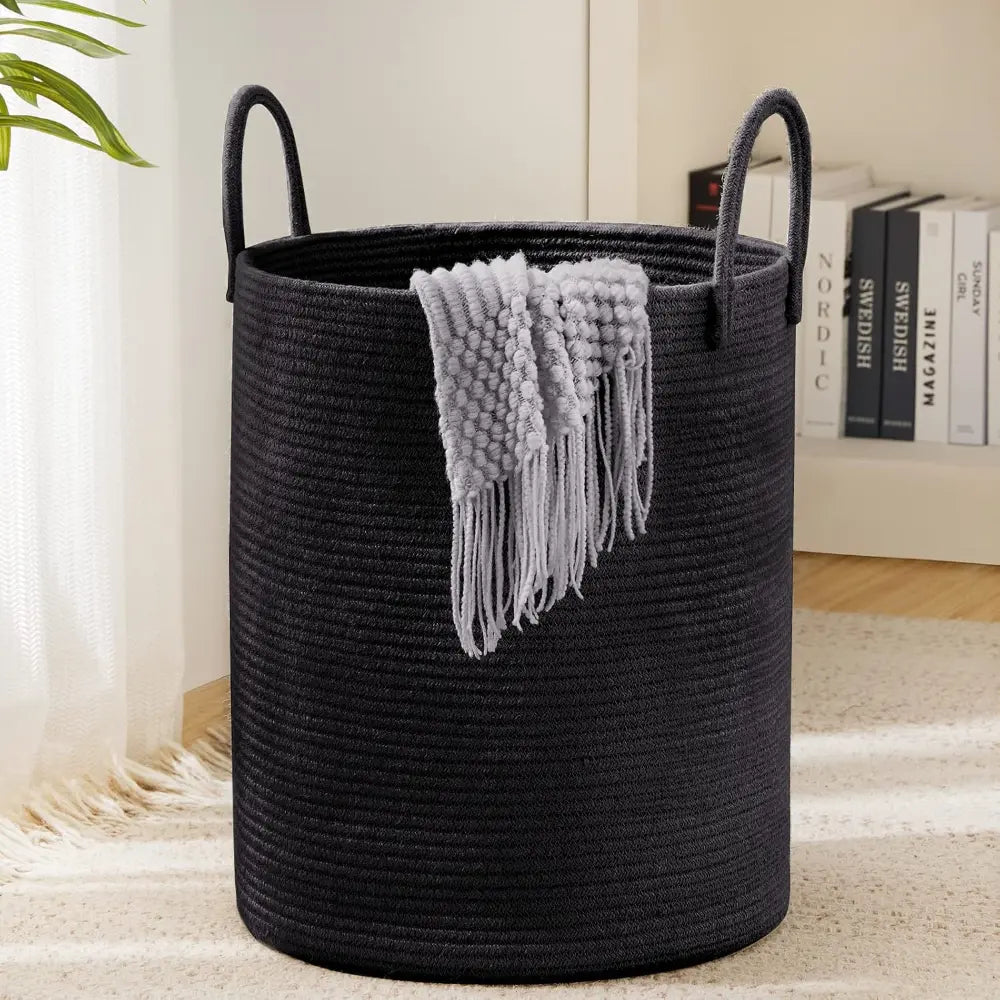 58L Cotton Laundry Hamper - Woven Design