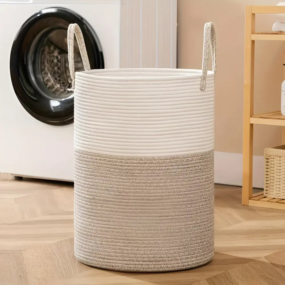 58L Cotton Laundry Hamper - Woven Design