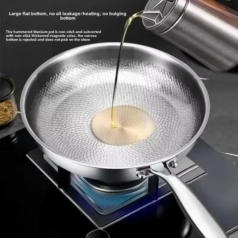 Hammered Nonstick Frying Pan with Titanium Coating – Compatible with All Stoves