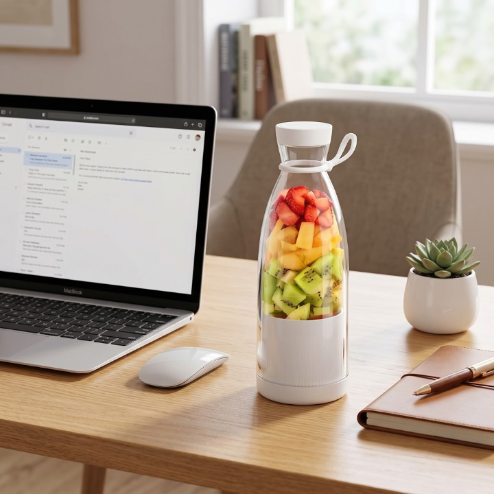 Portable Blender for Smoothies – USB Rechargeable, 6 Steel Blades, BPA-Free