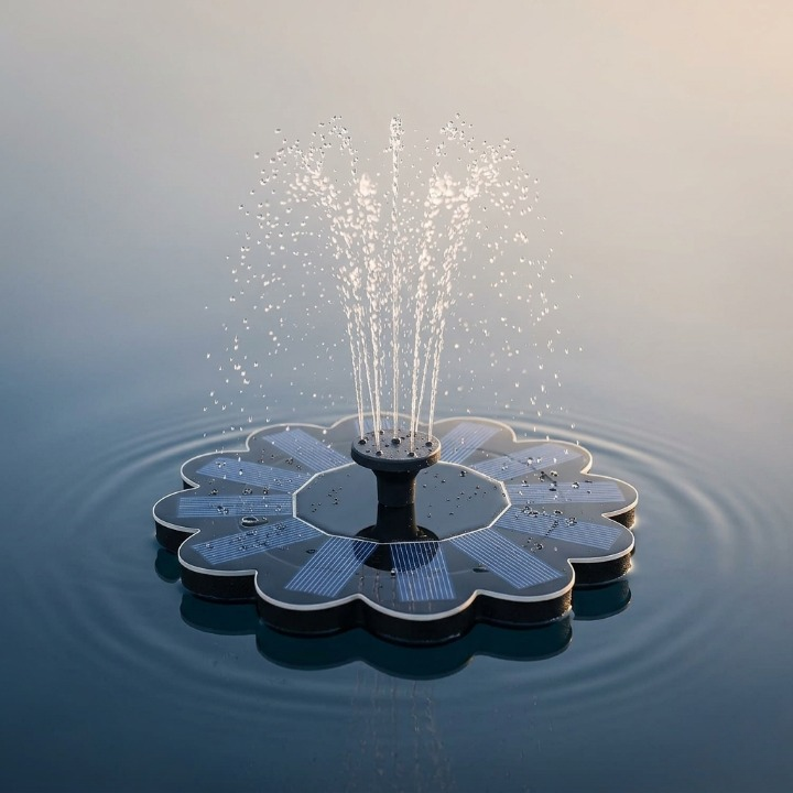 Floating Solar Water Fountain – Wireless with 5 Nozzles, 95 cm Tall