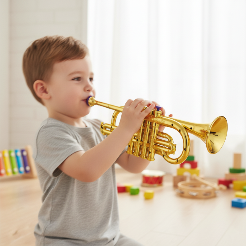 Educational Trumpet Toy for Kids - 4 Key ABS Plastic Musical Instrument