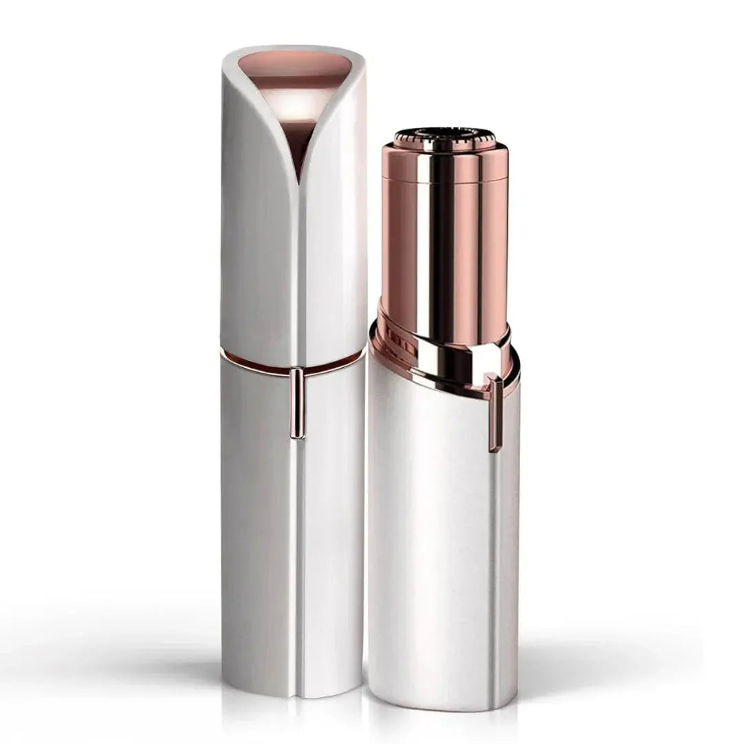 Compact Electric Facial Hair Remover – Lipstick Style in Rose Gold