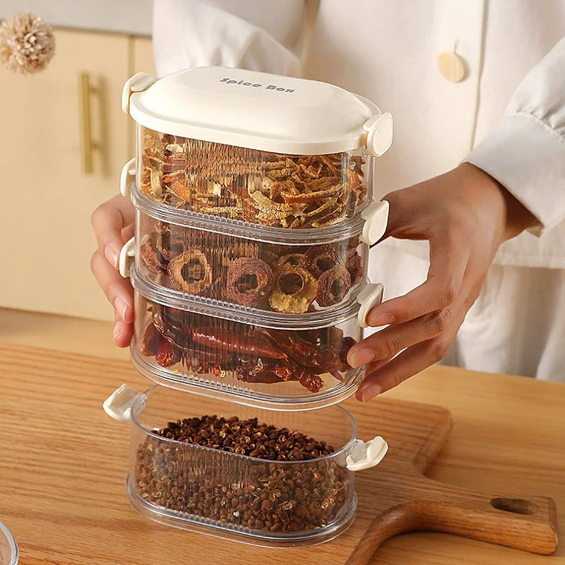 Spice Containers | Stackable, Airtight, Clear | Organize in Seconds