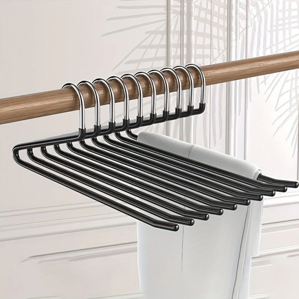 Stainless Steel Z-Design Pants Hangers - Set of 10