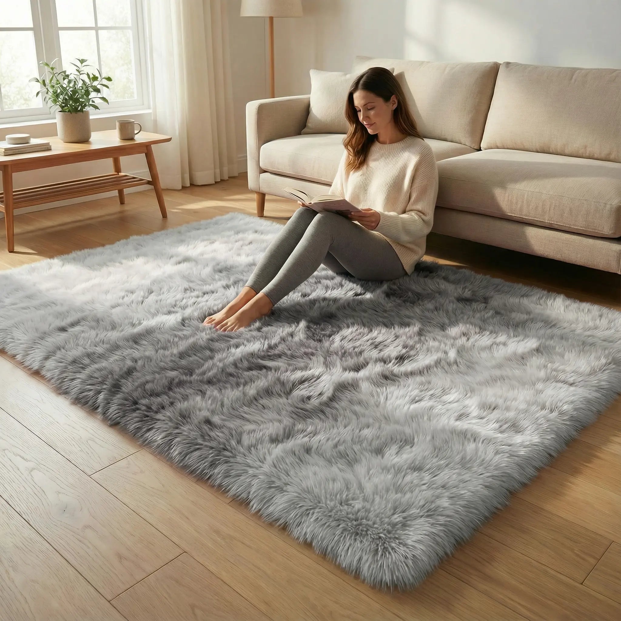 Soft Gradient Area Rug – Slip-Resistant, Low Maintenance, Thick Texture