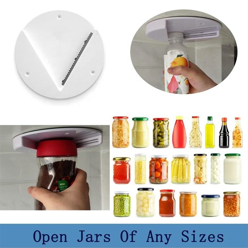 V-Shaped Grip Jar Opener for Cabinets with Installation Hardware