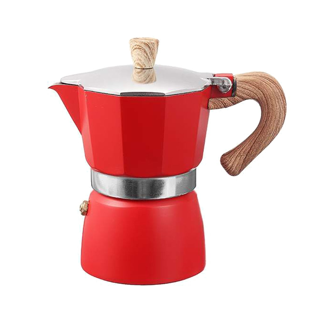Stovetop Espresso Maker in Italian Style – Aluminum Moka Pot with Milk Frother and Drip Tray