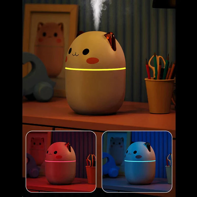 USB Cat Ear Humidifier with Color LED Night Light – Available in 3 Colors