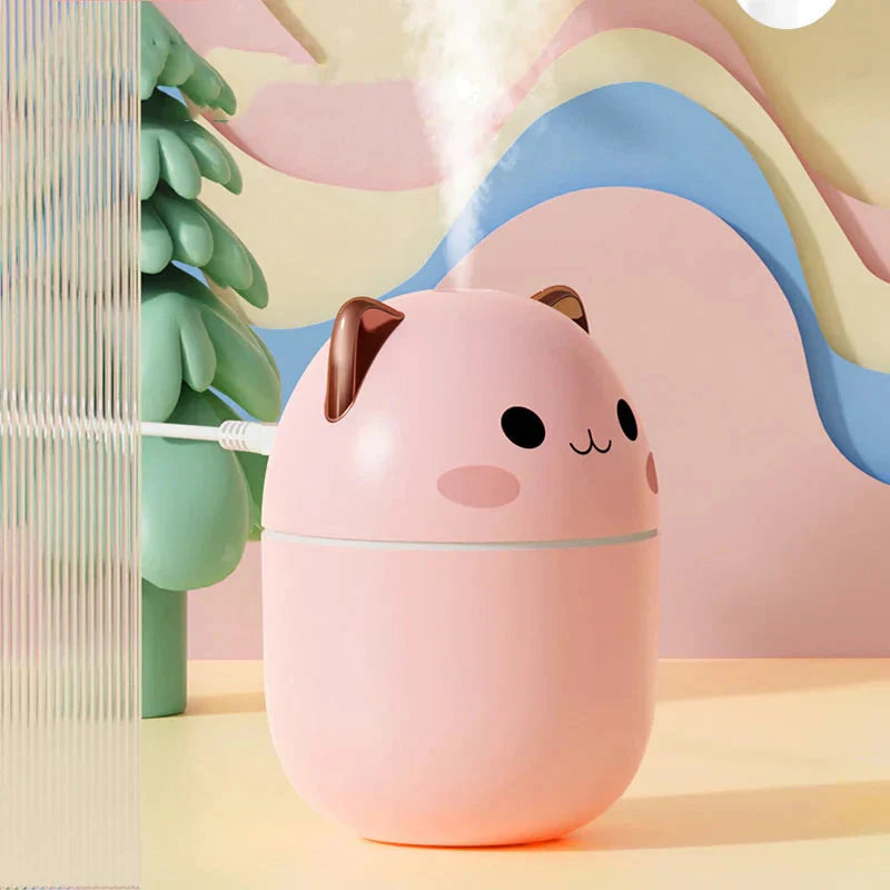 USB Cat Ear Humidifier with Color LED Night Light – Available in 3 Colors