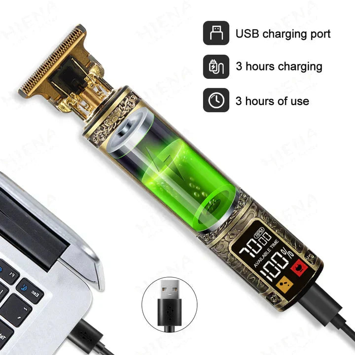 Digital Display Hair Clipper with Precision Blades for Professionals
