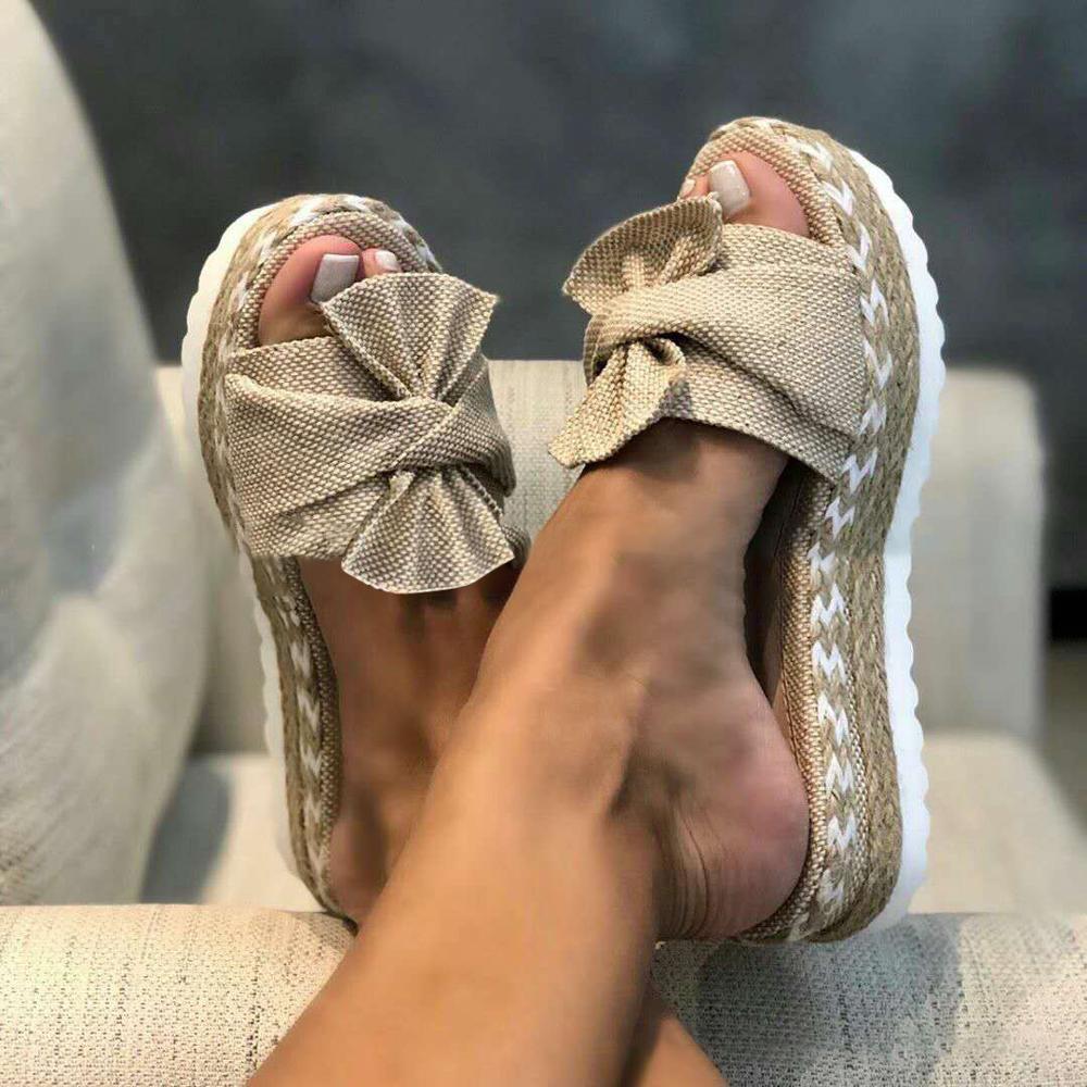 Wedge Heel Sandals for Women with Bow Detail