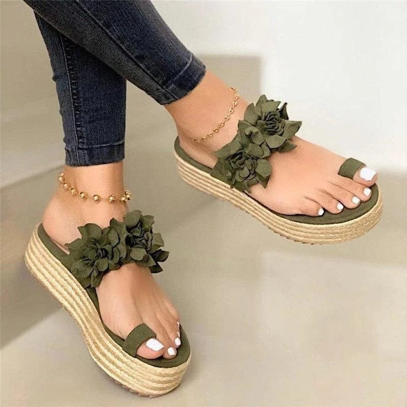 Floral Embellished Women's Platform Sandals