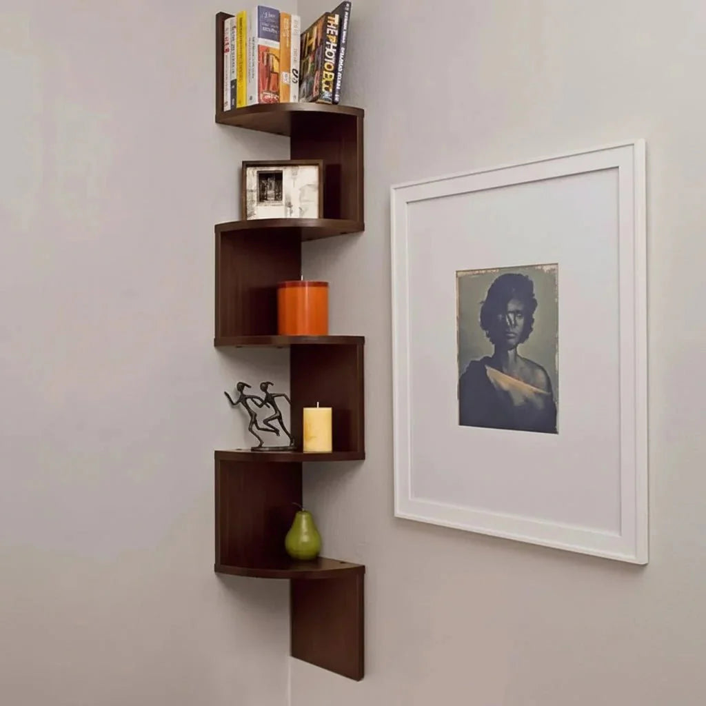 Zigzag Design Corner Shelf – 5-Tier Space-Saving Organizer