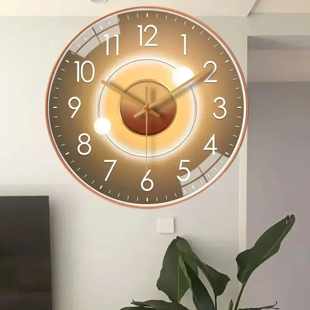 Silent Quartz Mechanism Wall Clock with LED Light