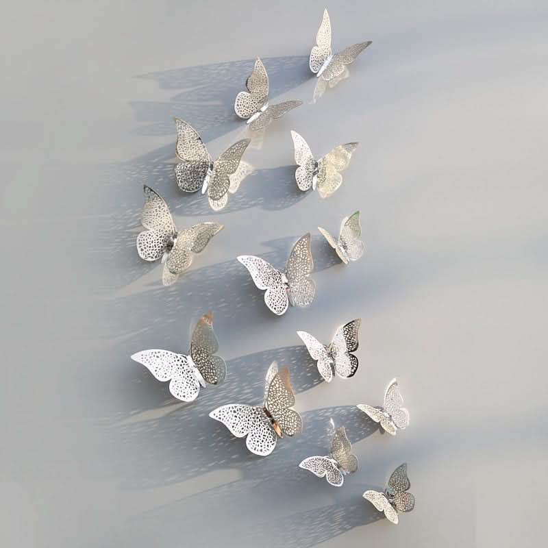 Metallic 3D Butterfly Decals – Removable Wall Stickers for Bedroom, Nursery & Wedding Decor
