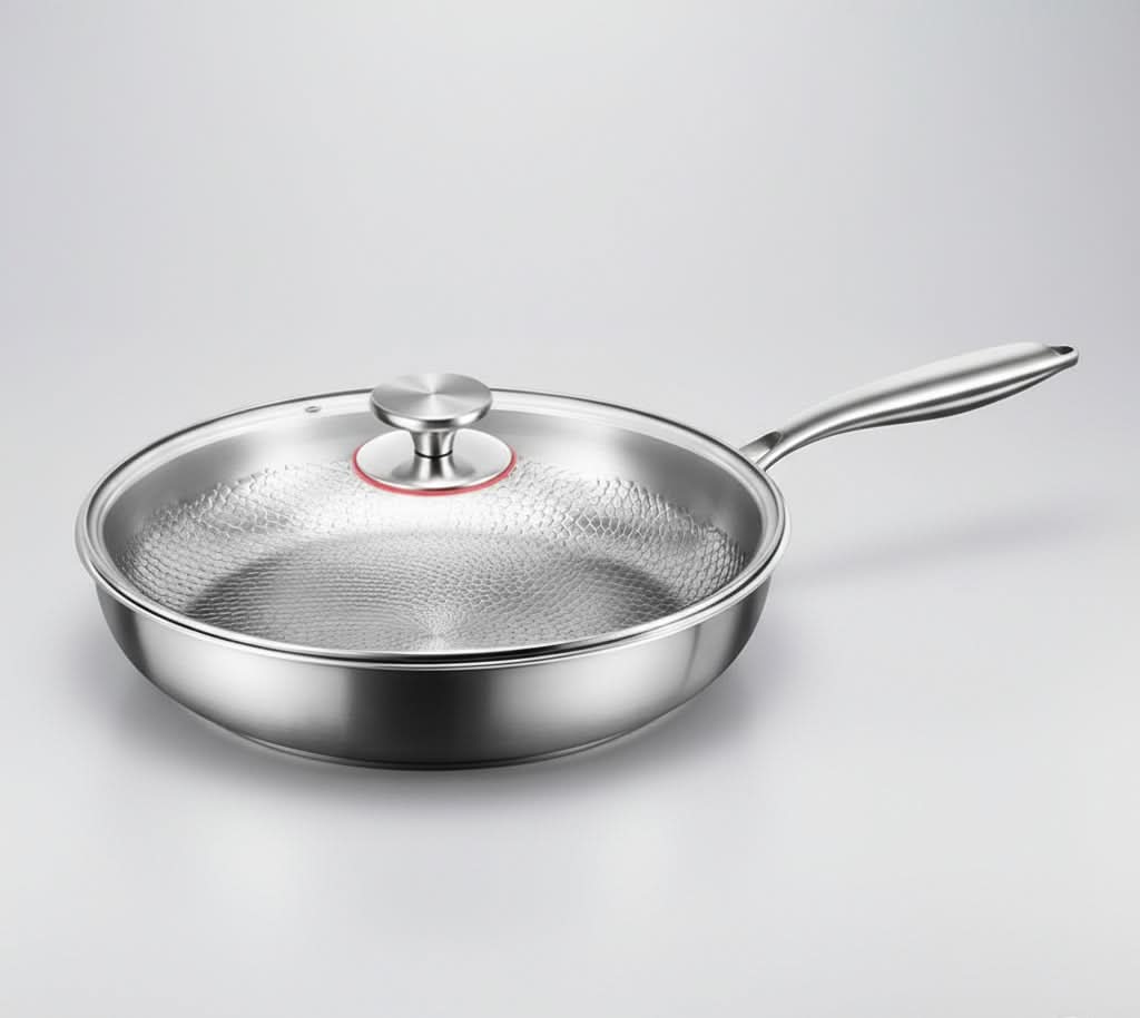 Titanium Non-Stick Frying Pan with Hammered Finish for Enhanced Cooking