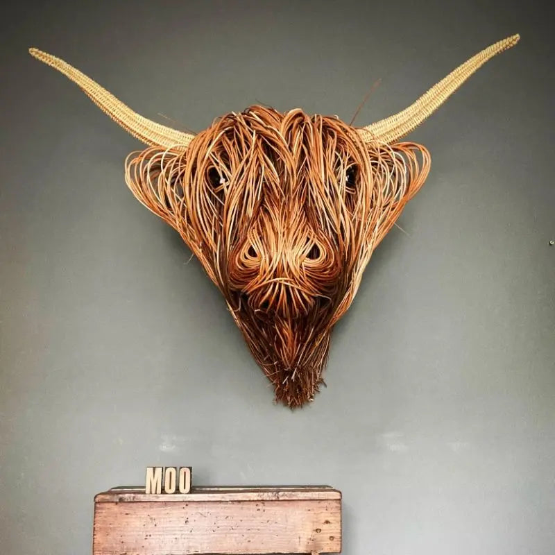 Synthetic Resin Cow Wall Art - Handmade Home Decor