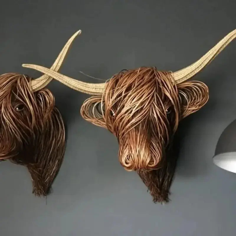 Synthetic Resin Cow Wall Art - Handmade Home Decor