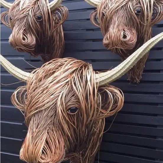 Synthetic Resin Cow Wall Art - Handmade Home Decor