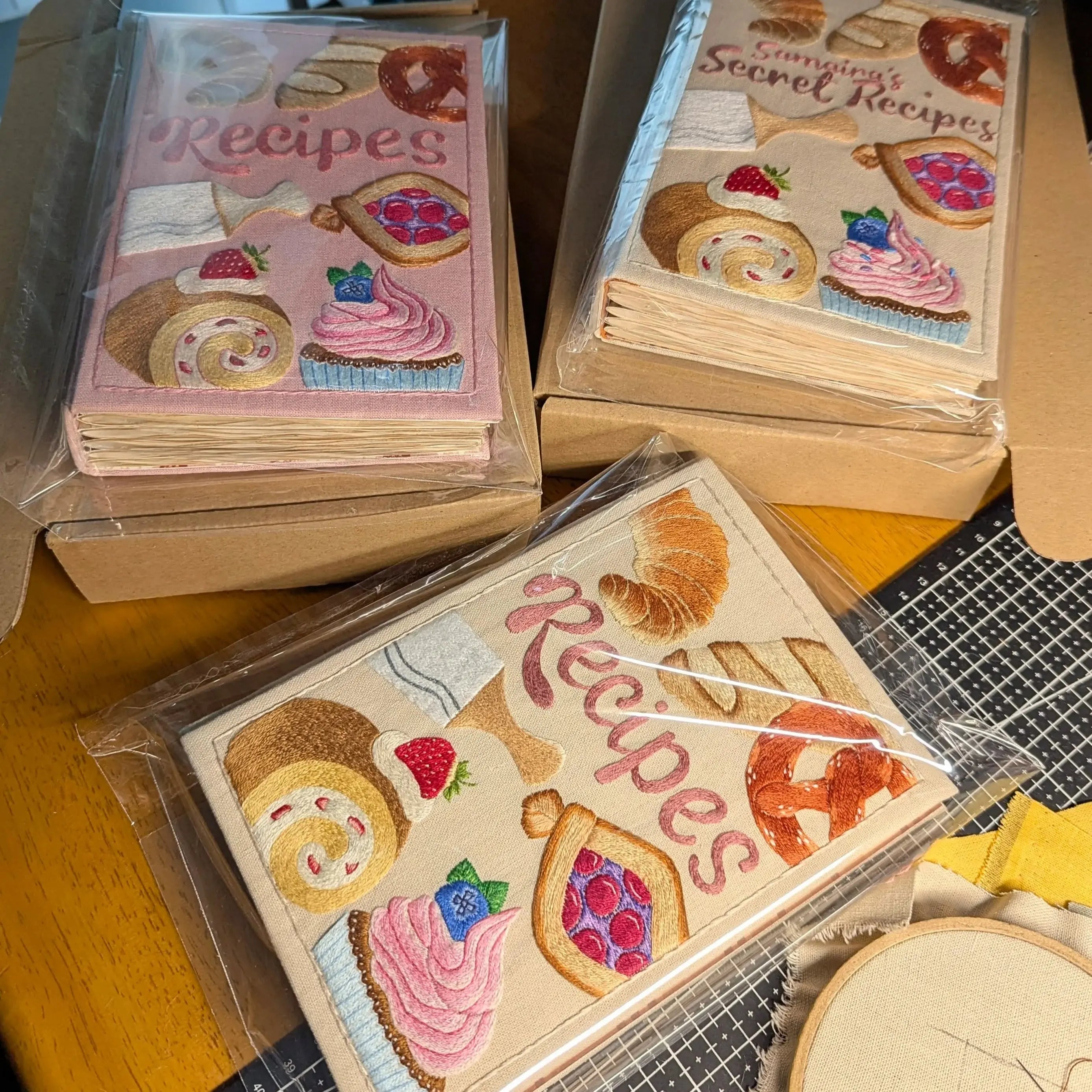 Cookbook with Water-Resistant Embroidered Cover – Sturdy Design