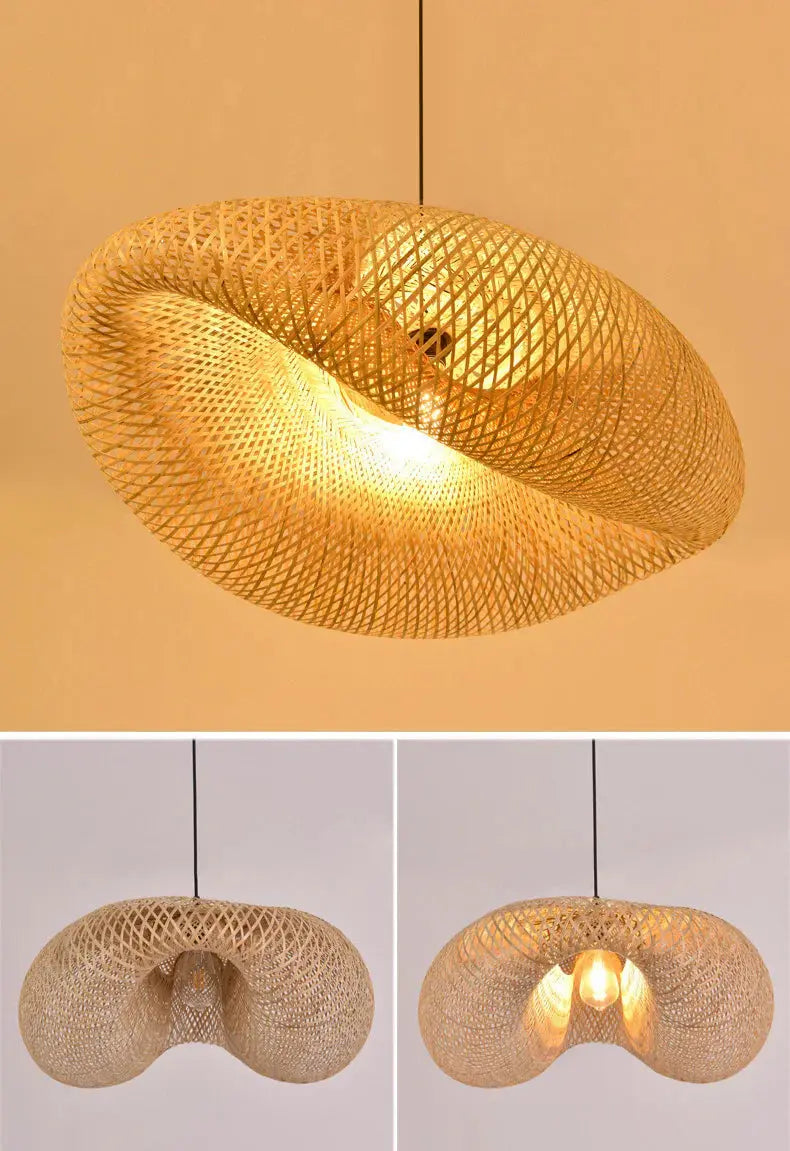 Bamboo Pendant Light – Handcrafted, Warm Light Design, 6 Styles