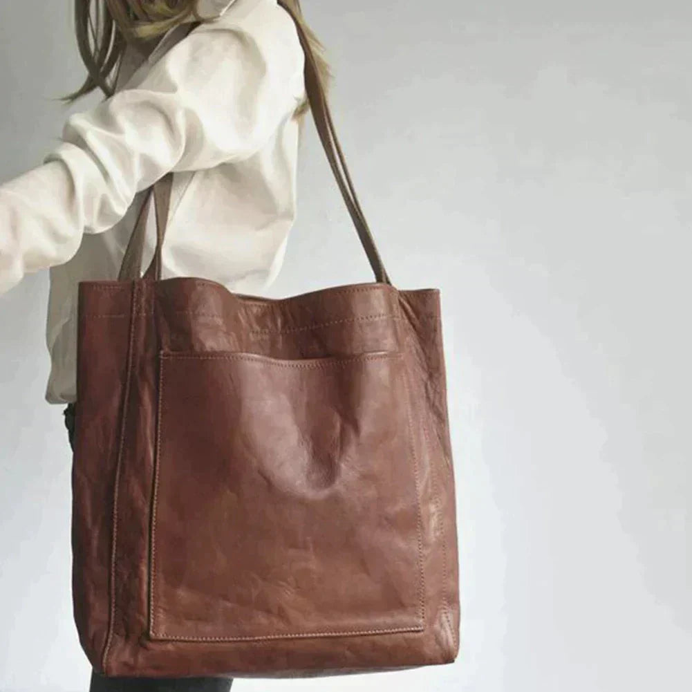 Spacious Shoulder Bag with Quality Leather-Look Finish