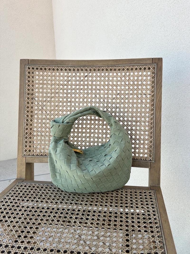 Vegan Suede-Style Handbag with Knot Design