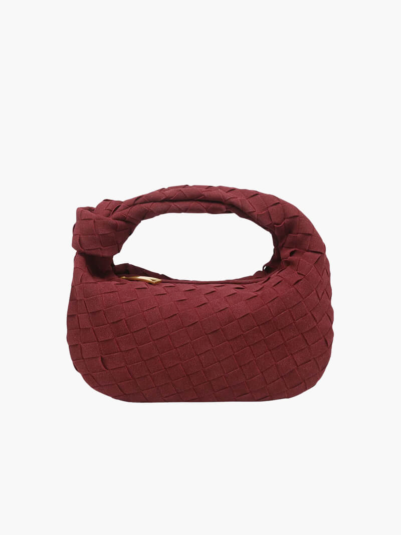 Vegan Suede-Style Handbag with Knot Design