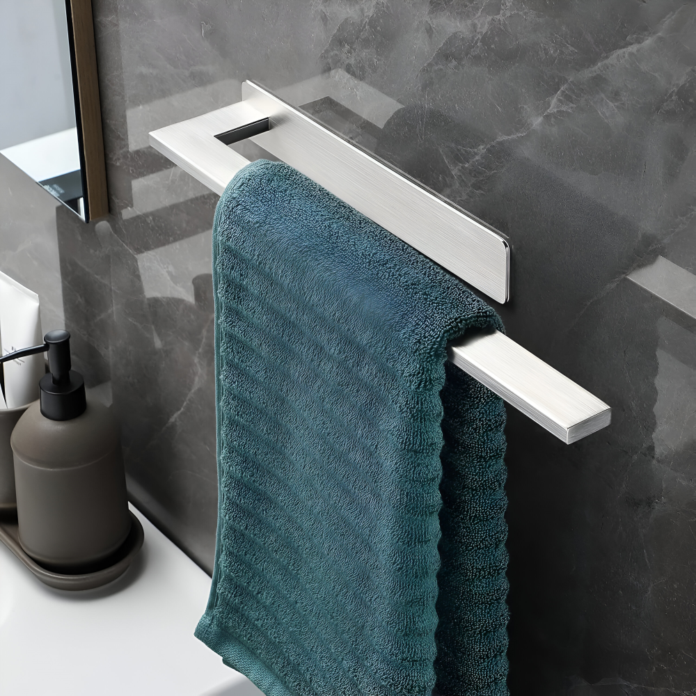 Self-Adhesive Towel Holder for Wall Mounting | Moisture-Resistant Stainless Steel