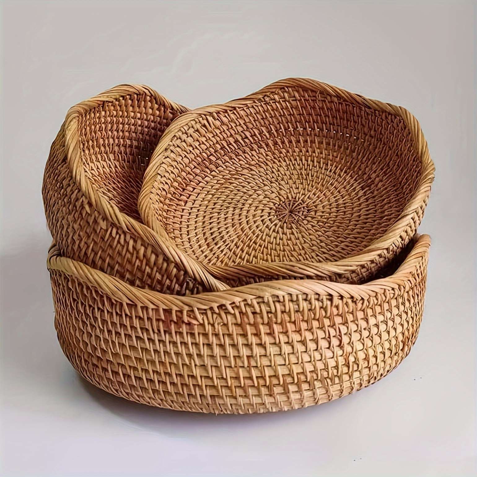 Eco-Friendly Handcrafted Storage Baskets – Versatile Rattan Set