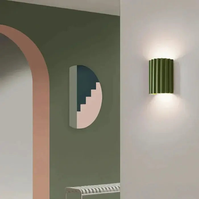 Modern Ribbed Shade Resin Wall Lamp – Contemporary Home Decor