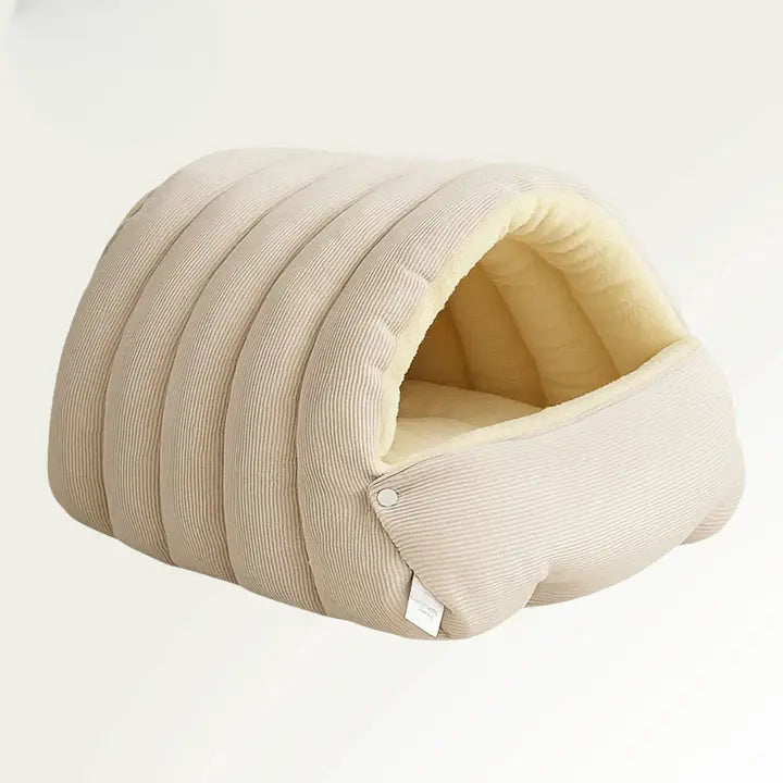 Cuddle Cave for Cats and Dogs – Soft Plush Lined Pet Bed