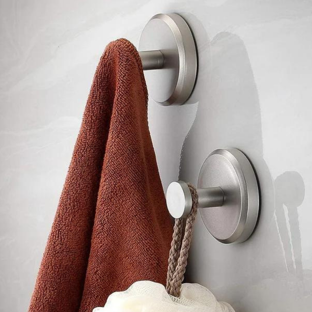 Versatile No-Drill Suction Hooks (2 Pack) – Effortless Organization for Every Room