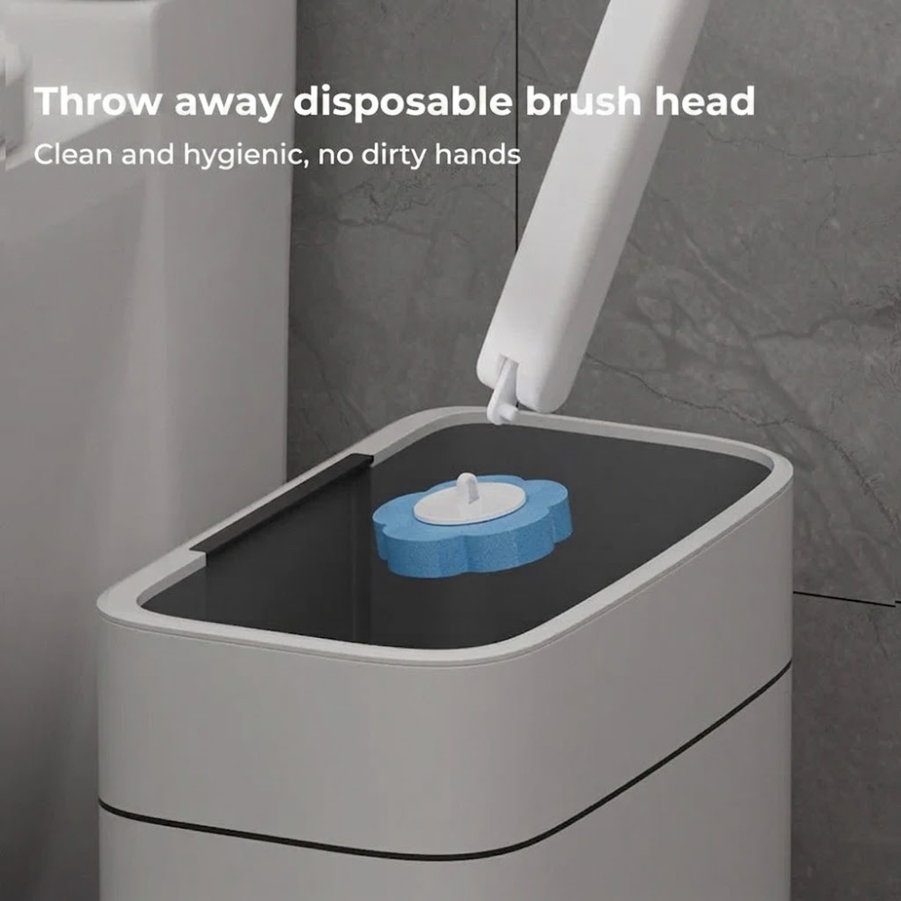 Antibacterial Disposable Toilet Brush with Hygienic Sponge Heads
