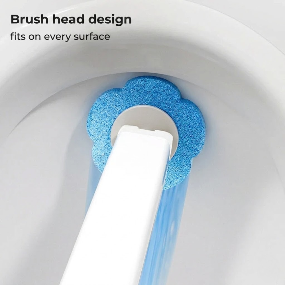 Antibacterial Disposable Toilet Brush with Hygienic Sponge Heads