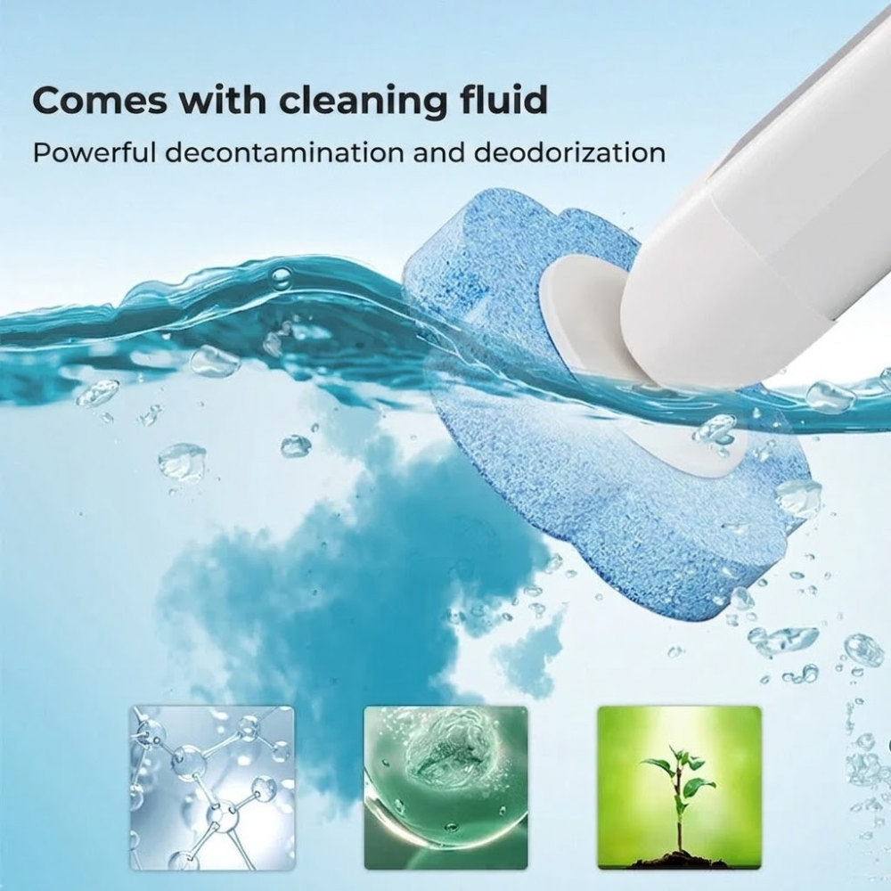 Antibacterial Disposable Toilet Brush with Hygienic Sponge Heads