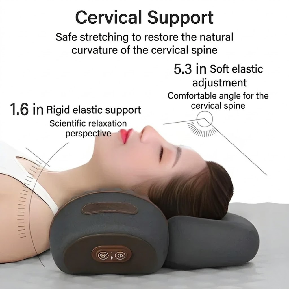Neck Pillow with Heat, Massage Function, and Adjustable Traction