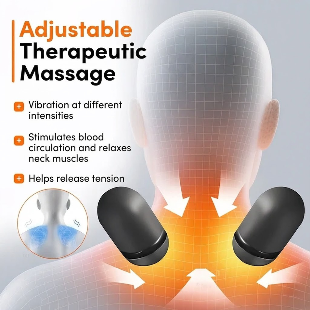 Neck Pillow with Heat, Massage Function, and Adjustable Traction