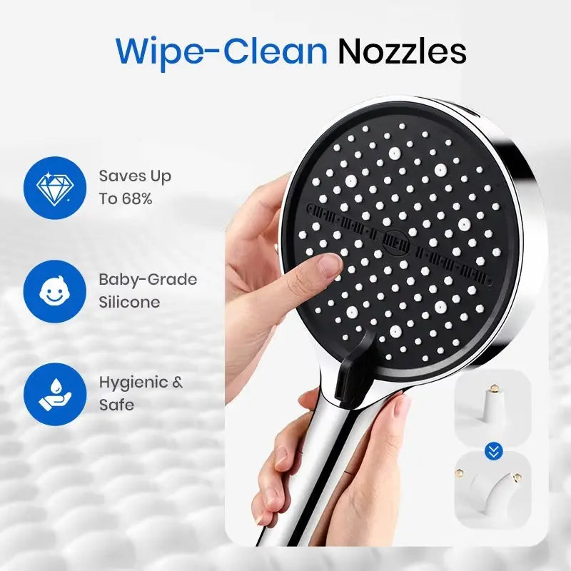 Handheld Showerhead with 7 Spray Modes – High Pressure
