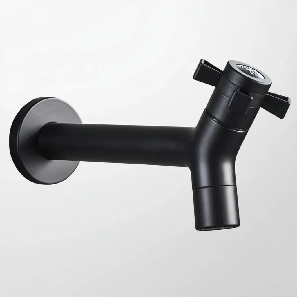 Wall-Mounted Faucet in Stainless Steel for Kitchen and Garden Use