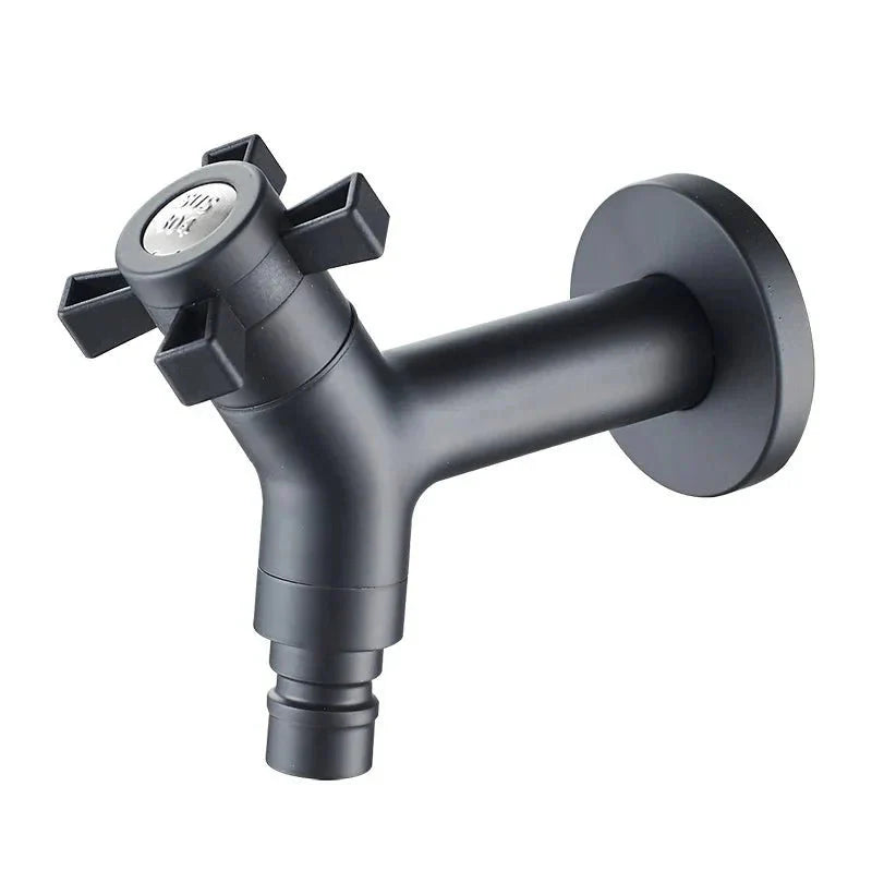 Wall-Mounted Faucet in Stainless Steel for Kitchen and Garden Use