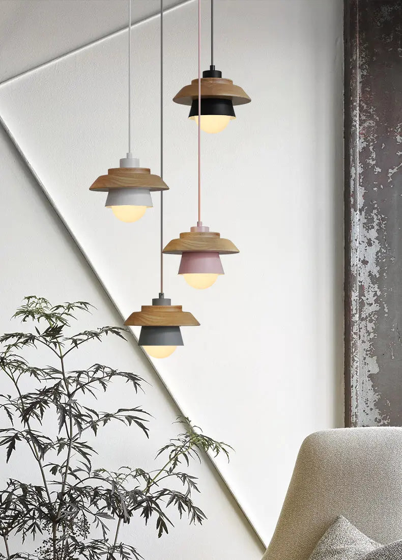 Norse Style Wooden Pendant Light Fixture