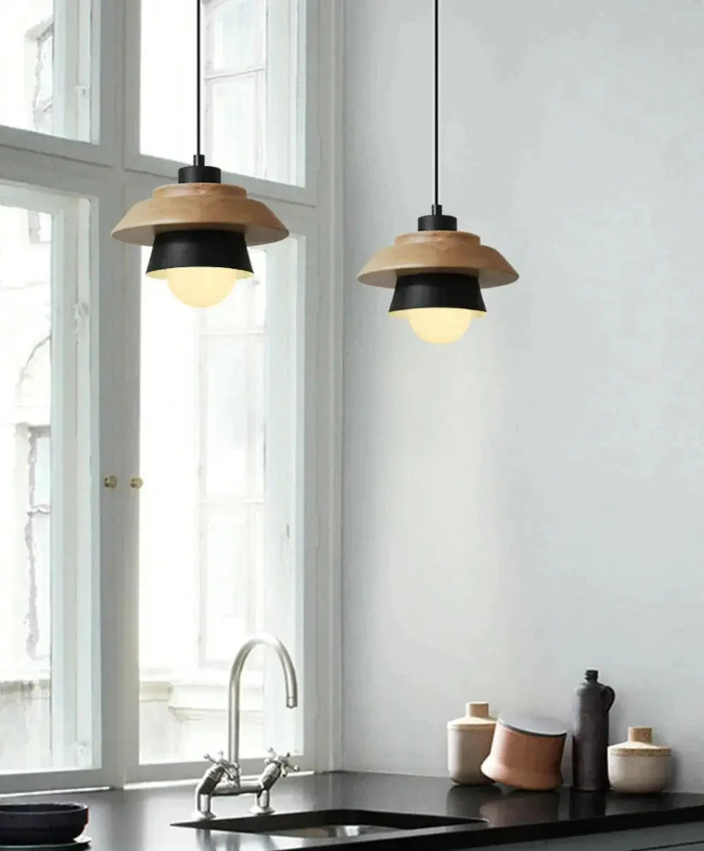 Norse Style Wooden Pendant Light Fixture