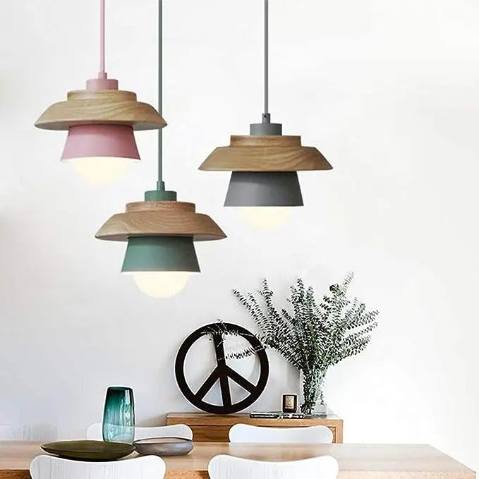 Norse Style Wooden Pendant Light Fixture