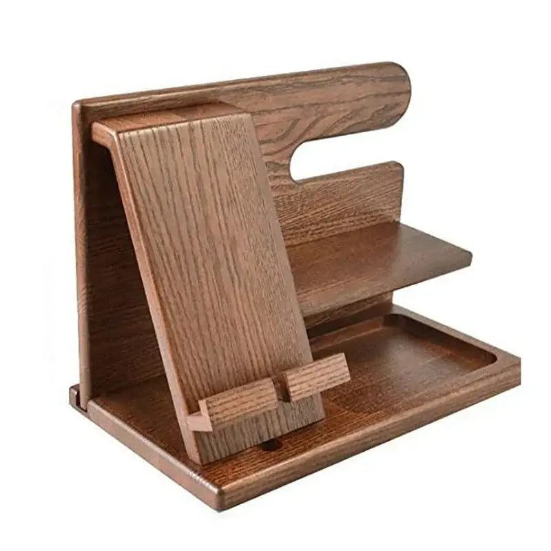 Desk Organizer in Wood – Holder for Phone, Glasses & Watch