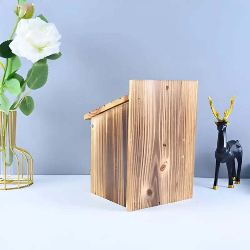 Natural Wooden Birdhouse in Box Design – Home and Garden Decor